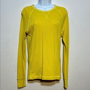 American Eagle Outfitters Yellow Waffle Knit Top Size Small